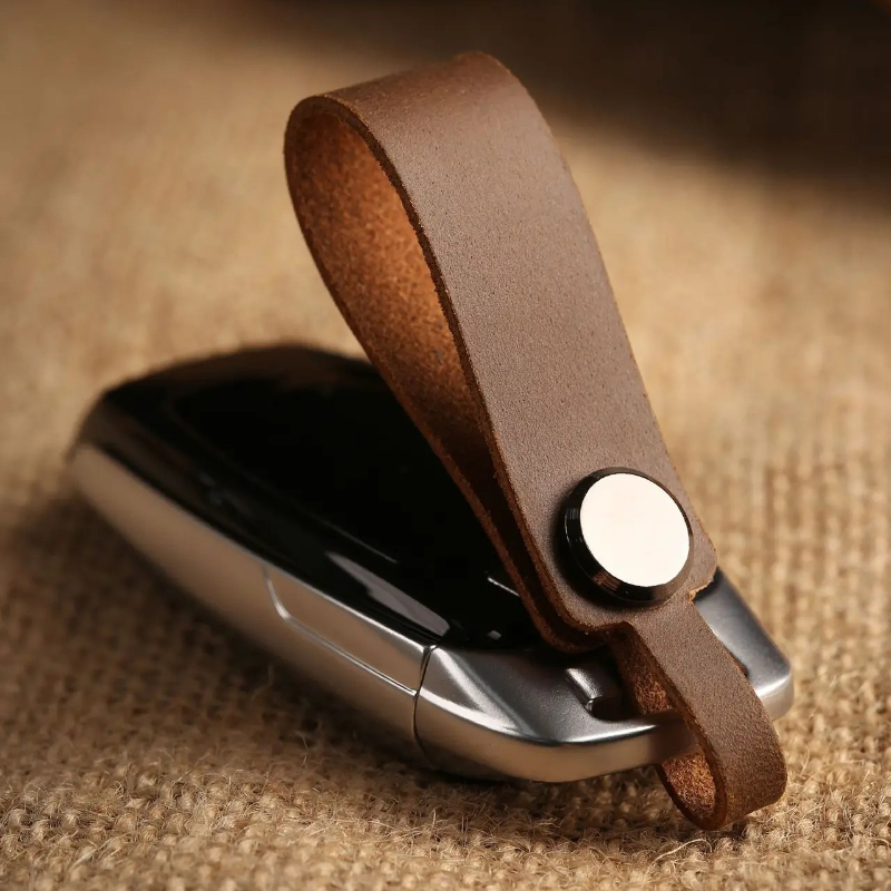 LLavero de cuero genuino con l - Initial Ring Custom reseña y precio